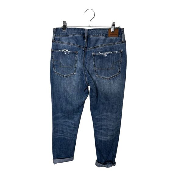American Eagle Distressed Tomgirl Boyfriend Blue Denim Jeans Size 6Regular - Picture 2 of 7